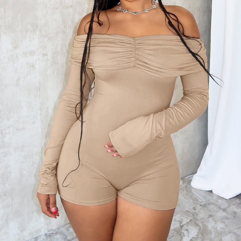 Boat-Neck Ruffled Jumpsuit