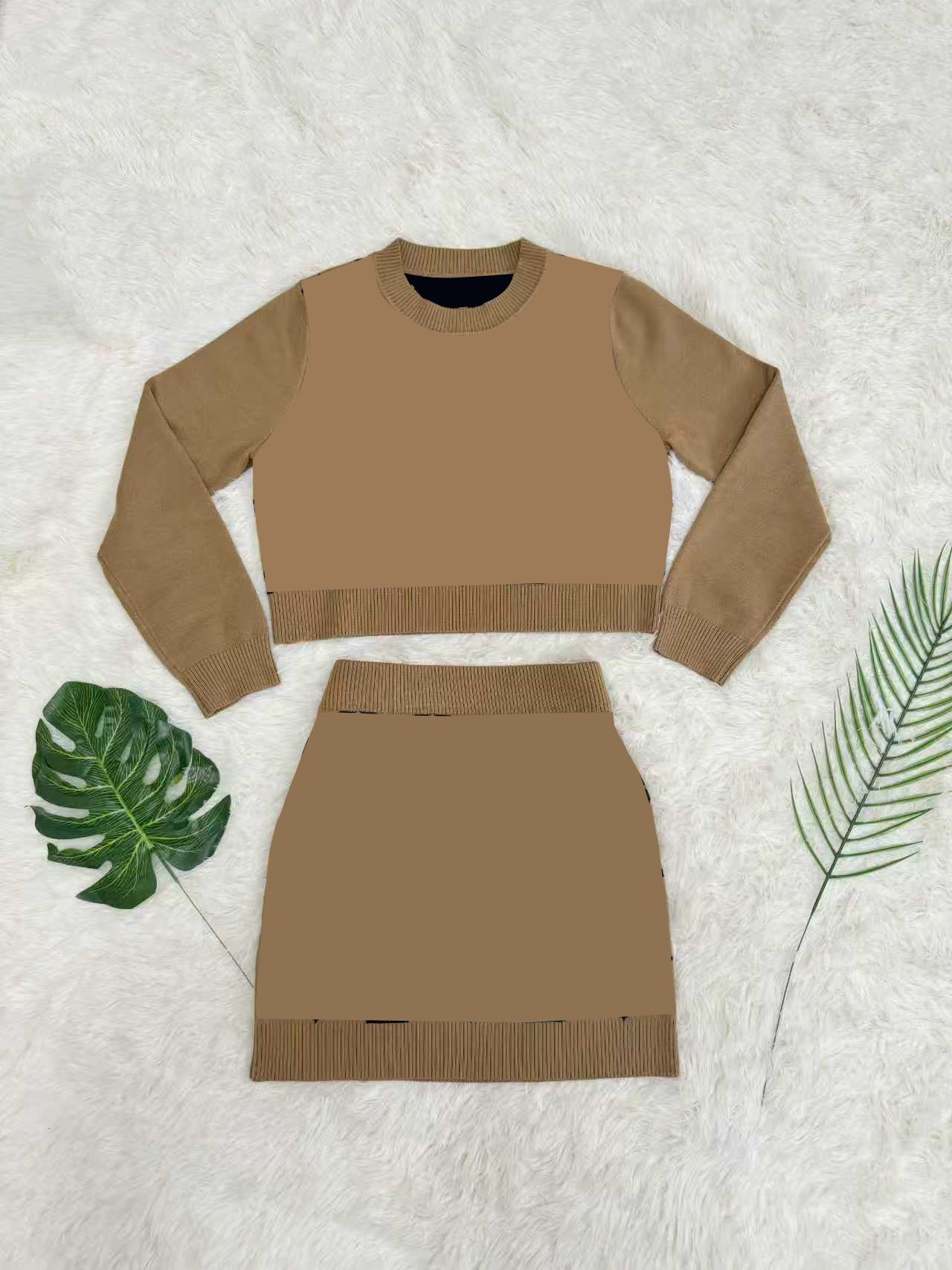 Sweater and Skirt Two-Piece Set