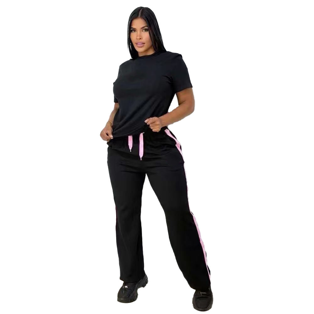 Casual Rhinestone-Embellished Tracksuit