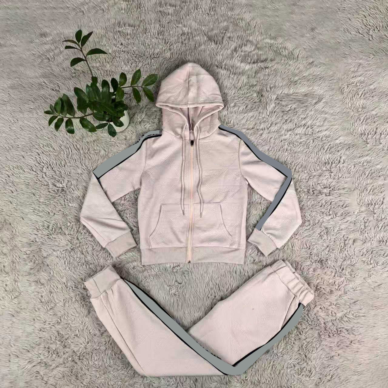 Jacquard Zippered Hooded Set