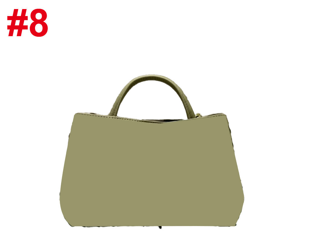 Woven leather handbag