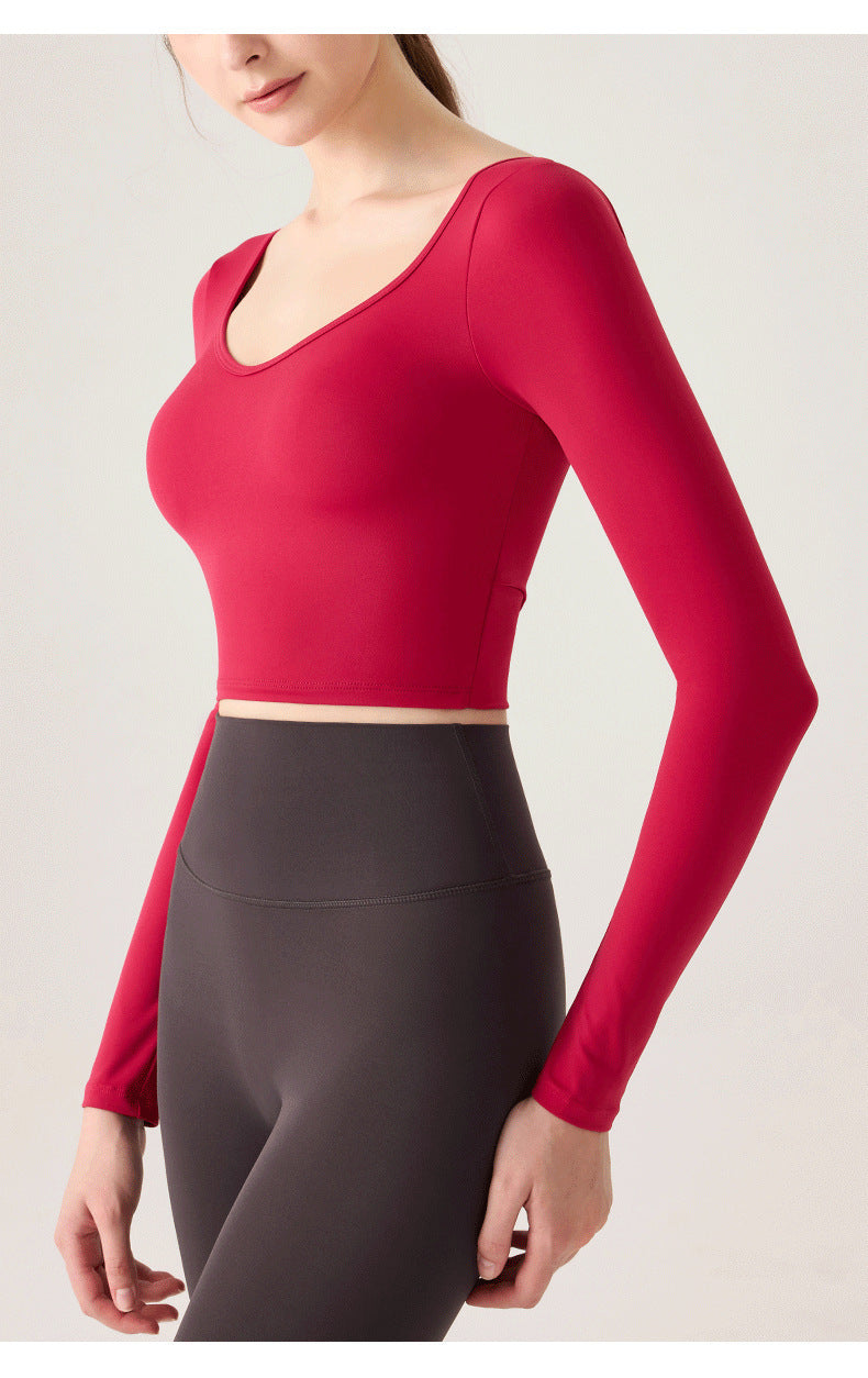 Open-Back Long-Sleeve Top (with built-in bra)