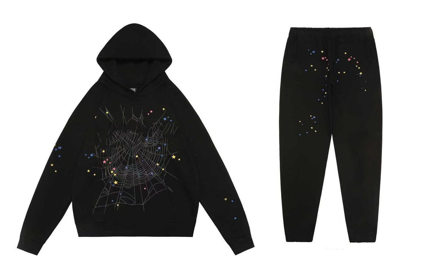 Women's Flower Fleece Sports Two Piece Suit