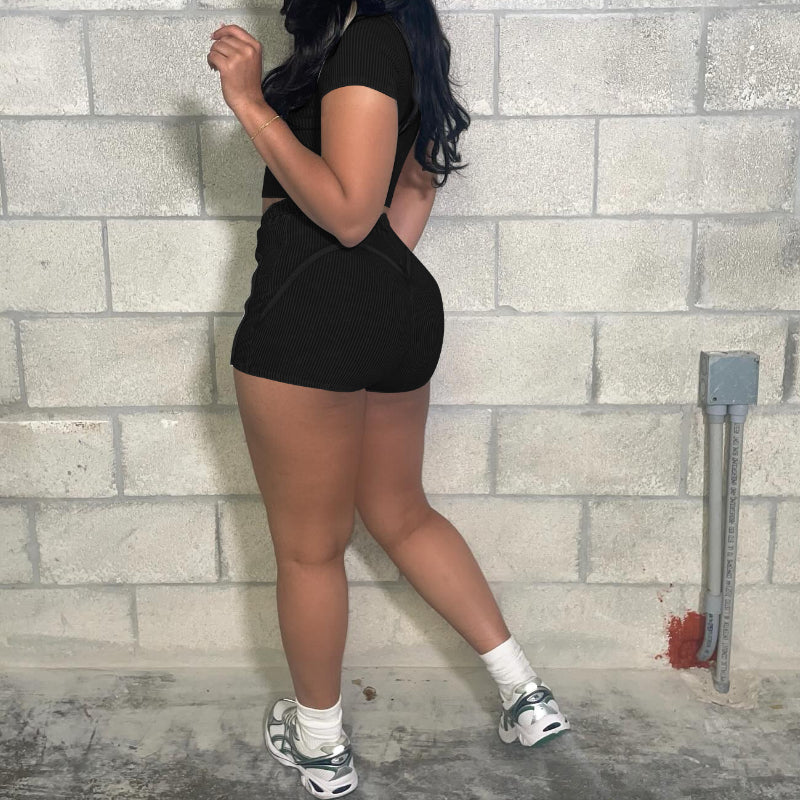 Textured Washed-Faded Casual Set