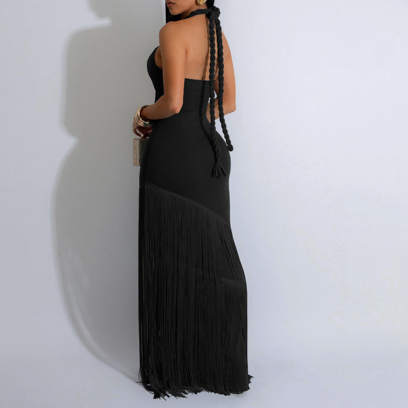 Fringe Bustier Bandage Gown
