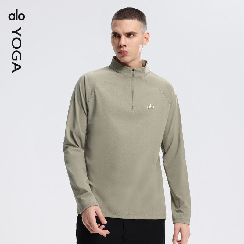 Men's Half-Zip Long-Sleeve T-Shirt