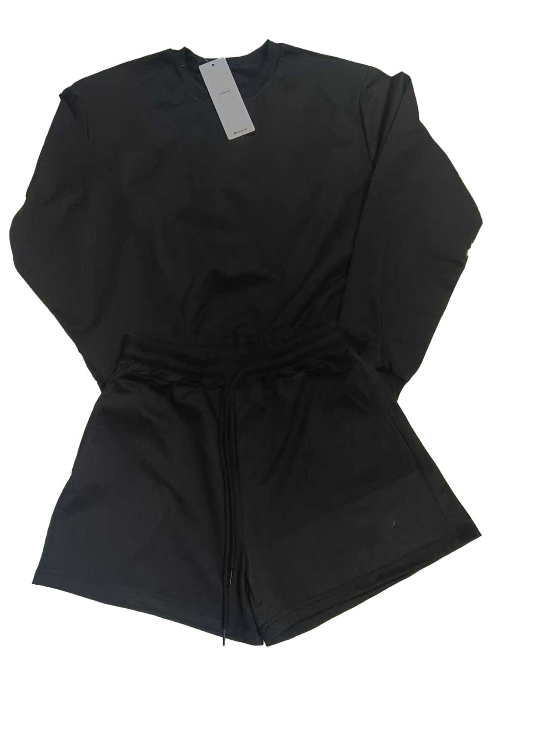Women's Long-sleeved Sweatshirt + Shorts