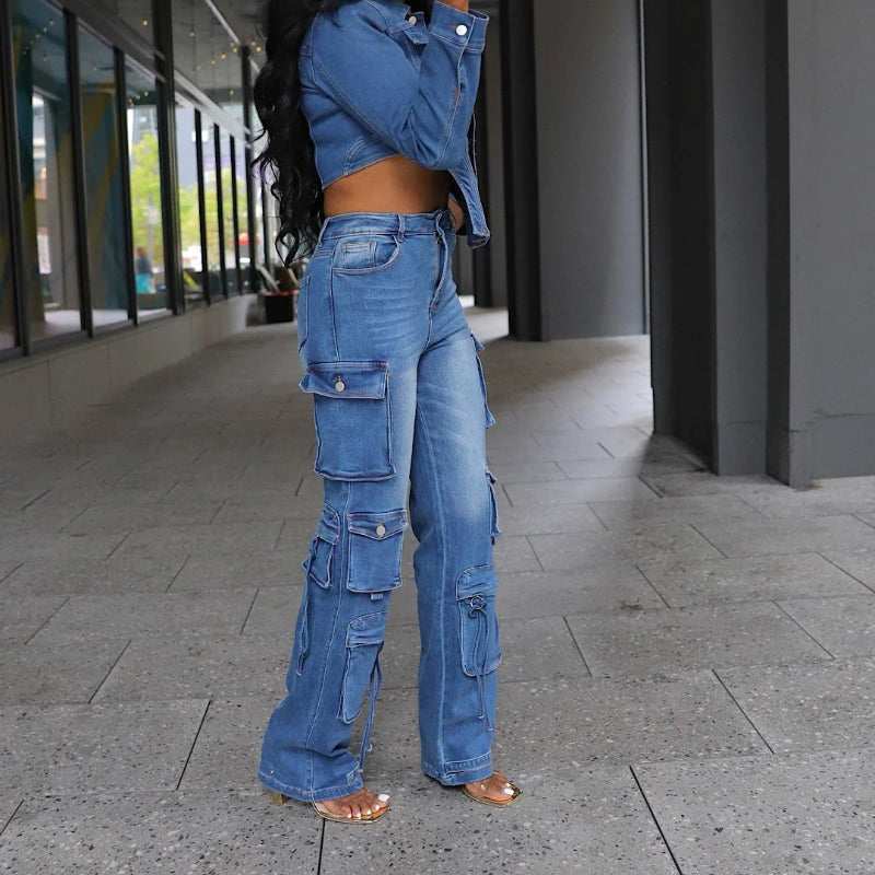 Casual Washed Denim Set