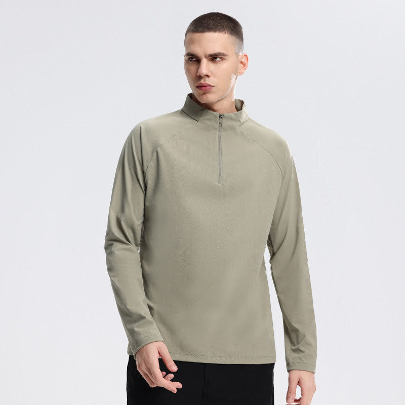 Men's Half-Zip Long-Sleeve T-Shirt