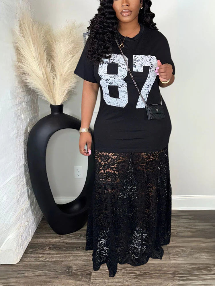 Lace T-Shirt Dress