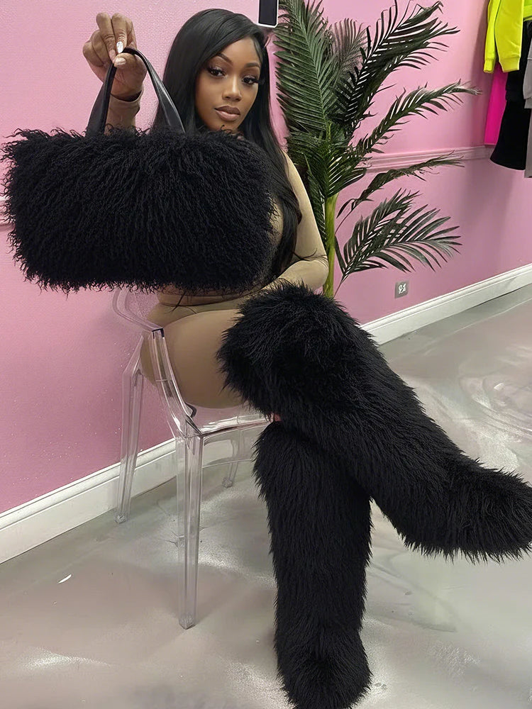 Fur Tote&Boot Set