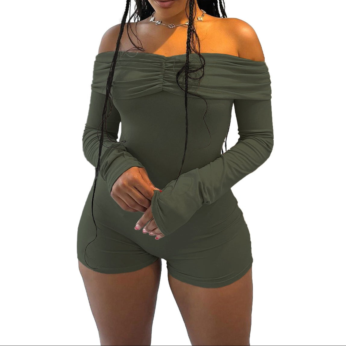 Boat-Neck Ruffled Jumpsuit