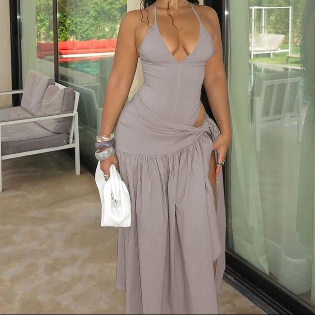 Sexy Backless Tie-Waist Dress