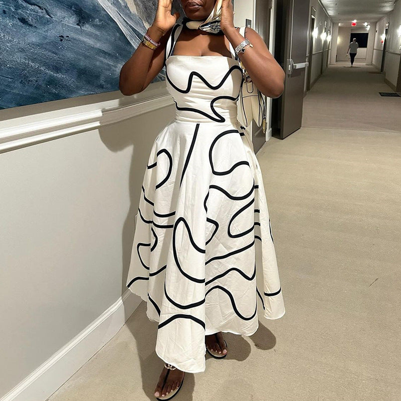 Square collar Cinched Waist slip dress