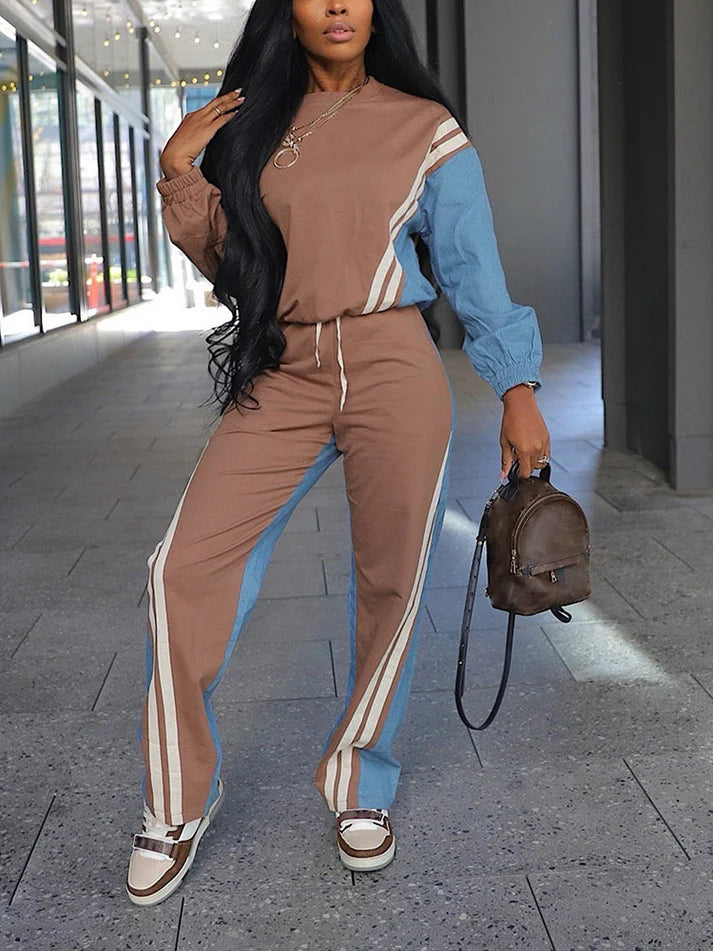 Colorblock Top & Jogging Set