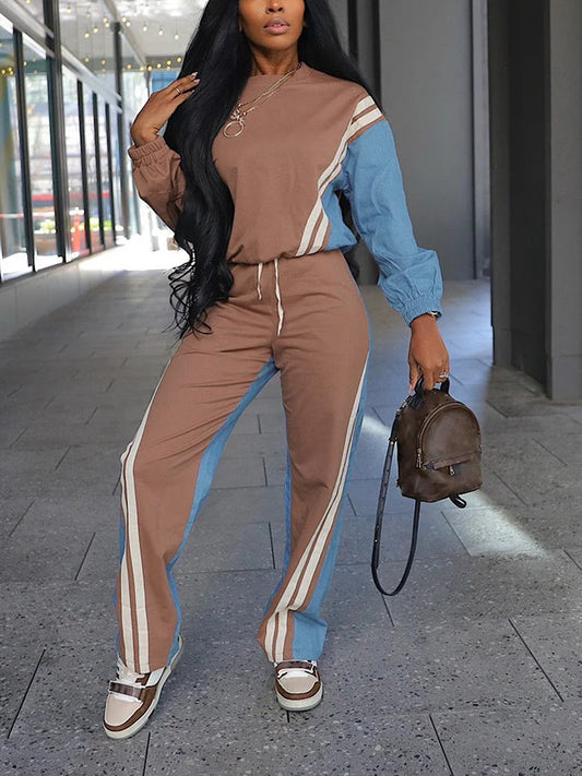 Colorblock Top & Jogging Set