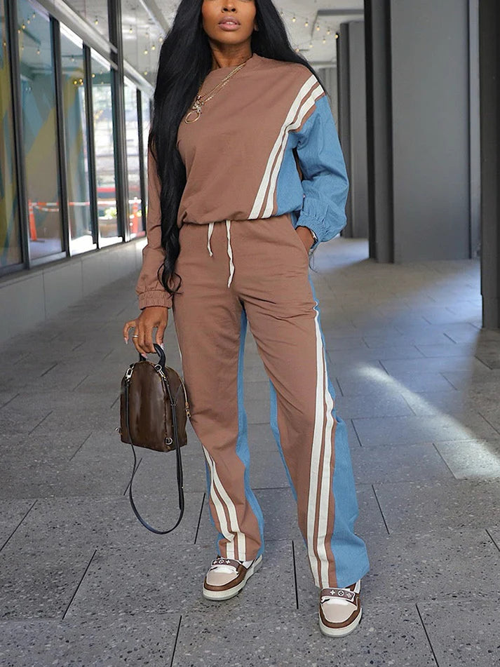 Colorblock Top & Jogging Set