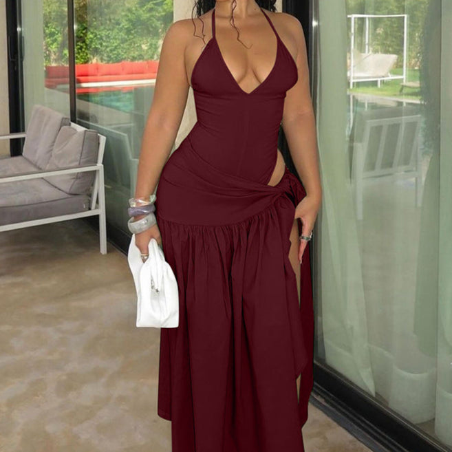 Sexy Backless Tie-Waist Dress