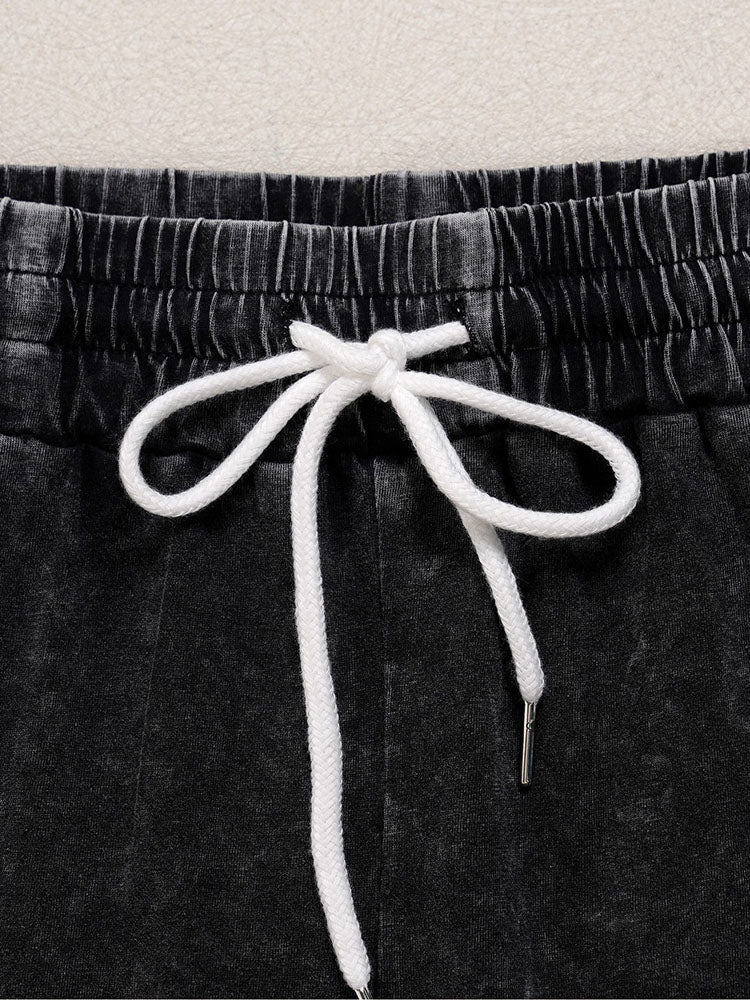 Washed Hoodie & Wide Pants Set