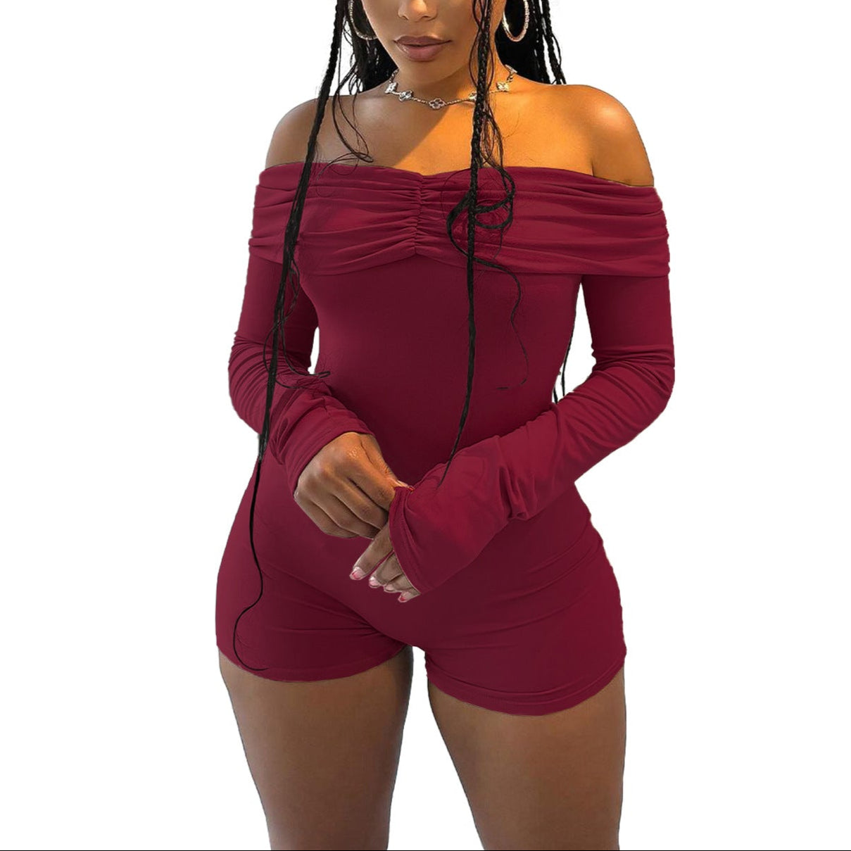 Boat-Neck Ruffled Jumpsuit