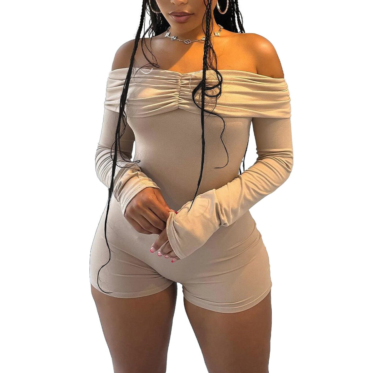 Boat-Neck Ruffled Jumpsuit