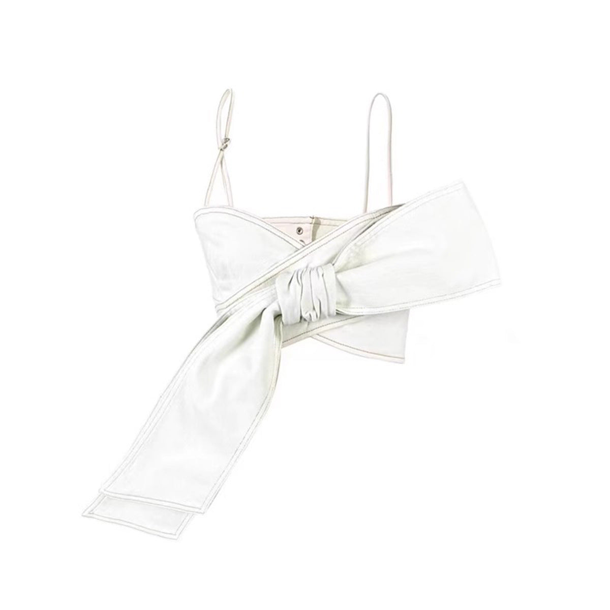 Bow bandeau distressed jeans set