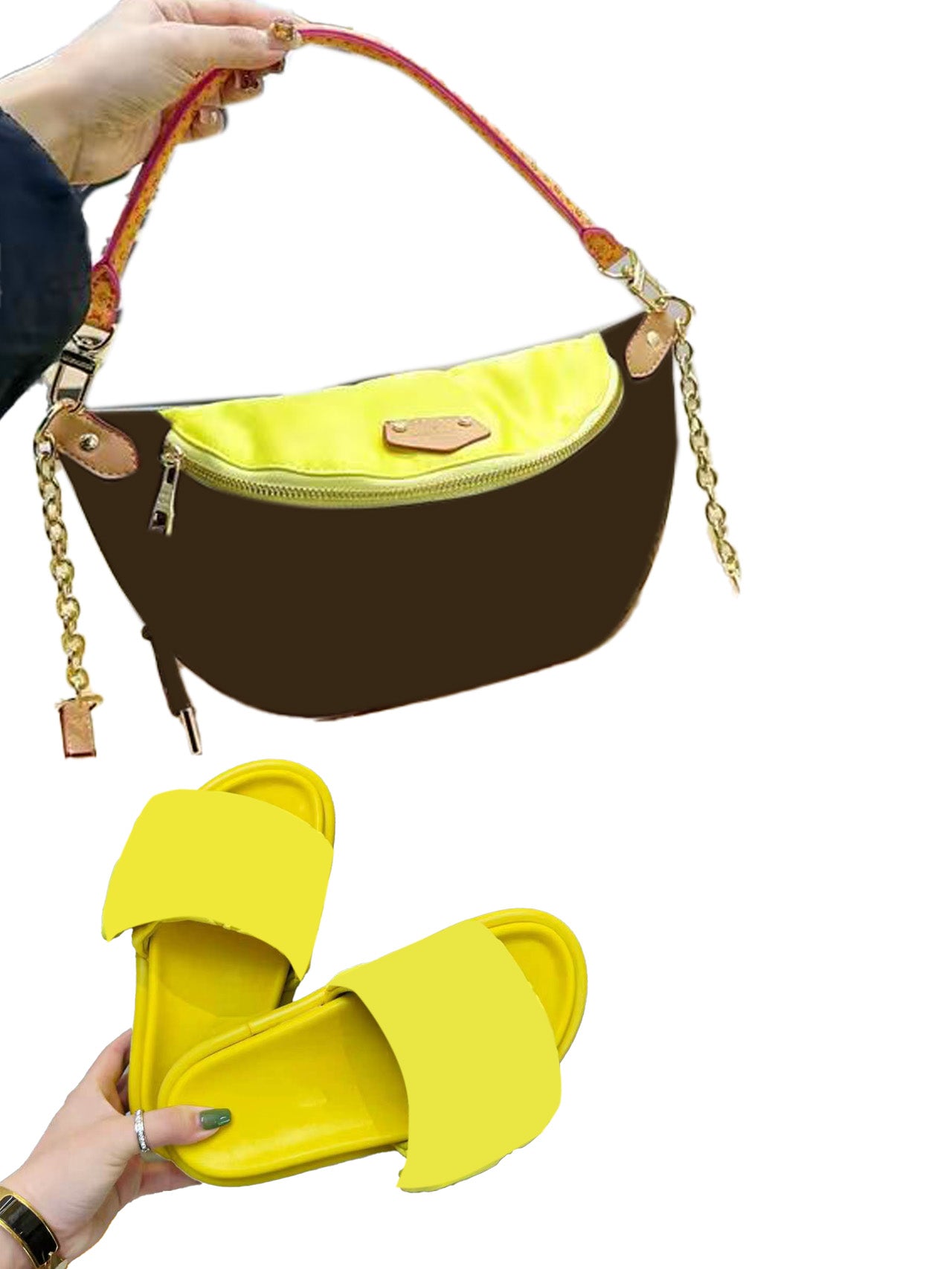 Yellow Bag&Slippers Set