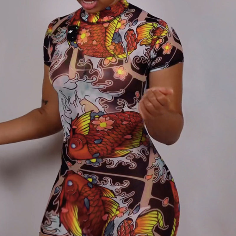 Mesh sexy hot girl high waisted backless jumpsuit