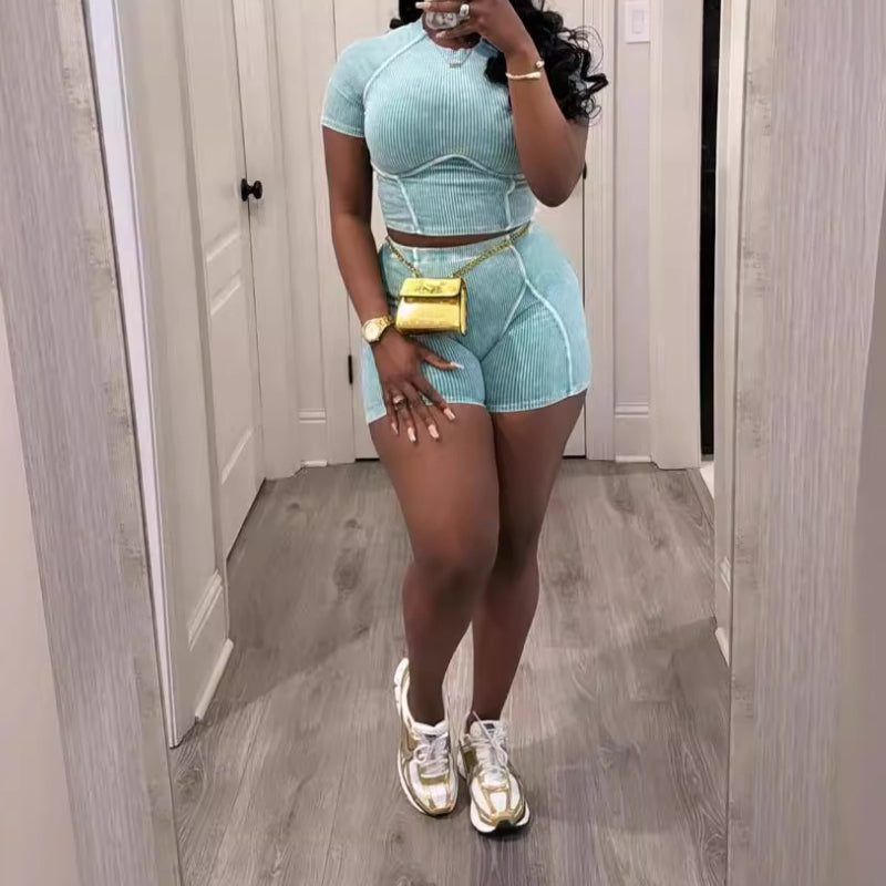 Slim-fit Short-sleeve Sportswear Set