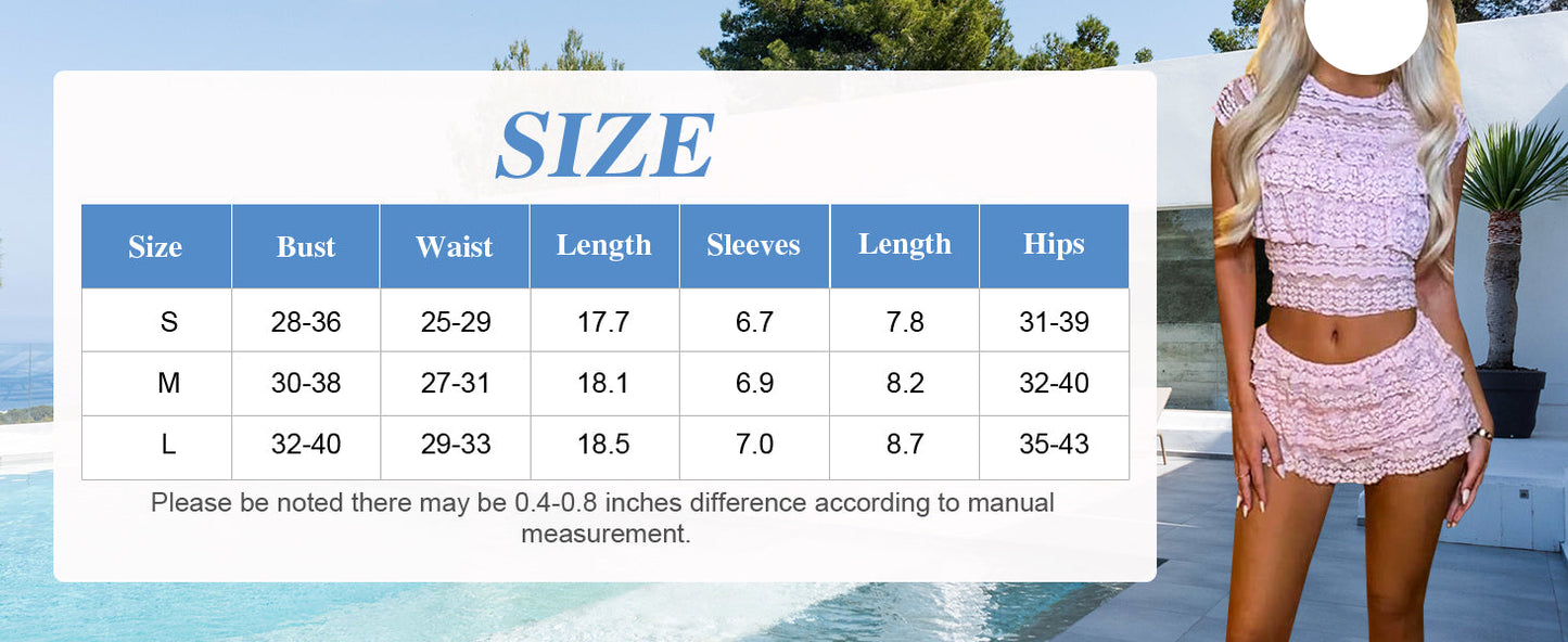 Sexy Party Lace Patch Short Sleeve  set