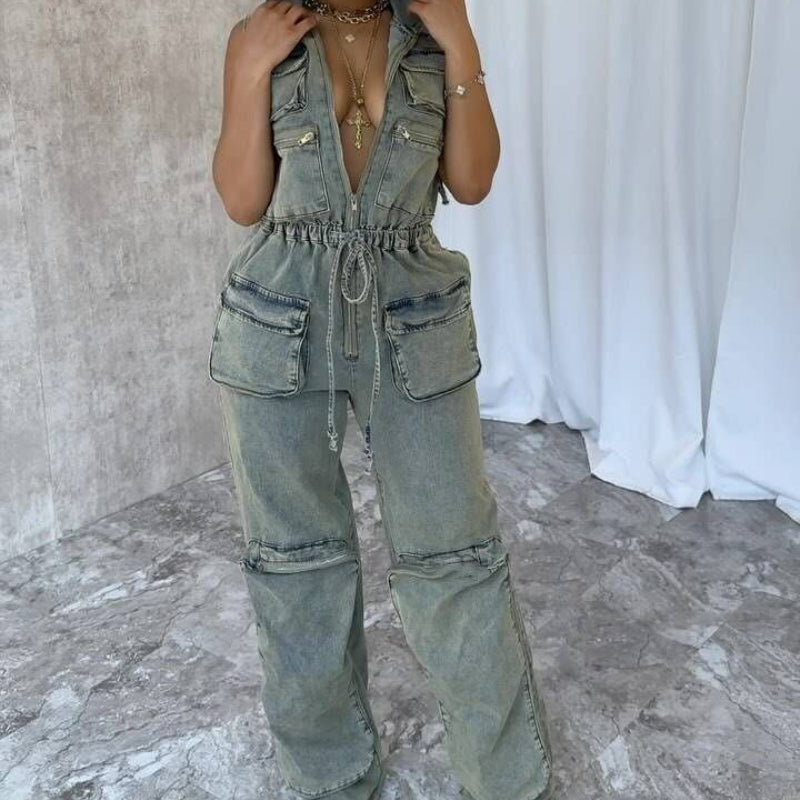 Casual Stretch Vintage Jumpsuit
