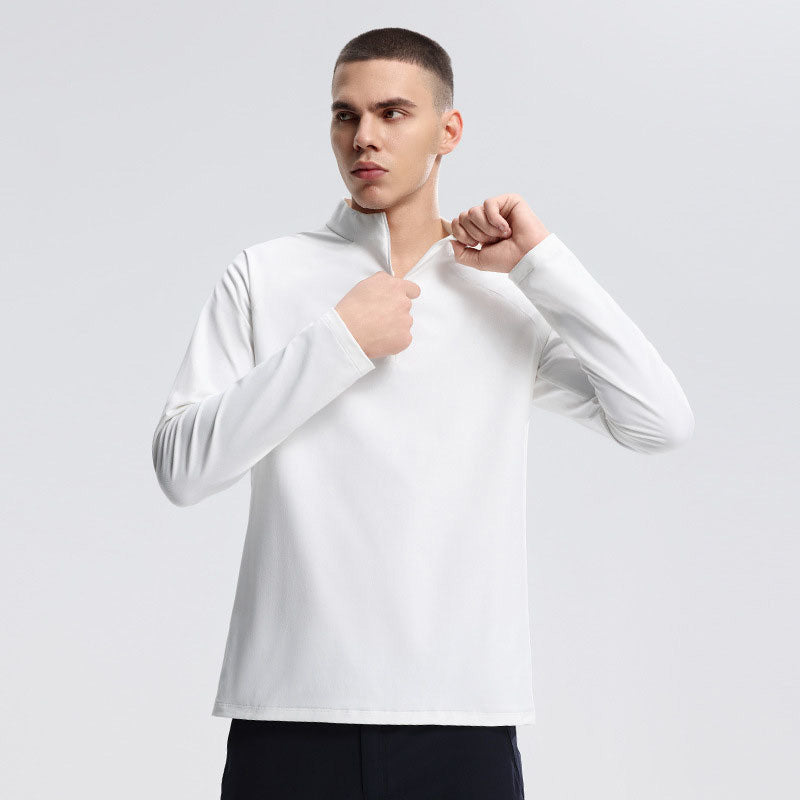 Men's Half-Zip Long-Sleeve T-Shirt