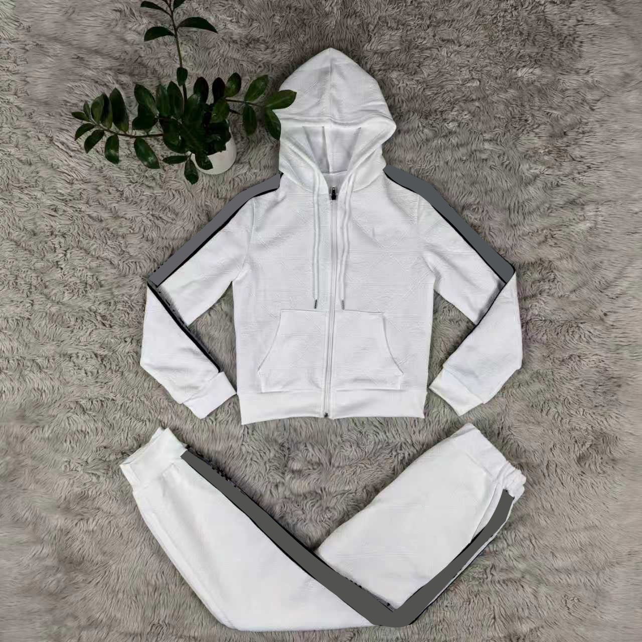 Jacquard Zippered Hooded Set