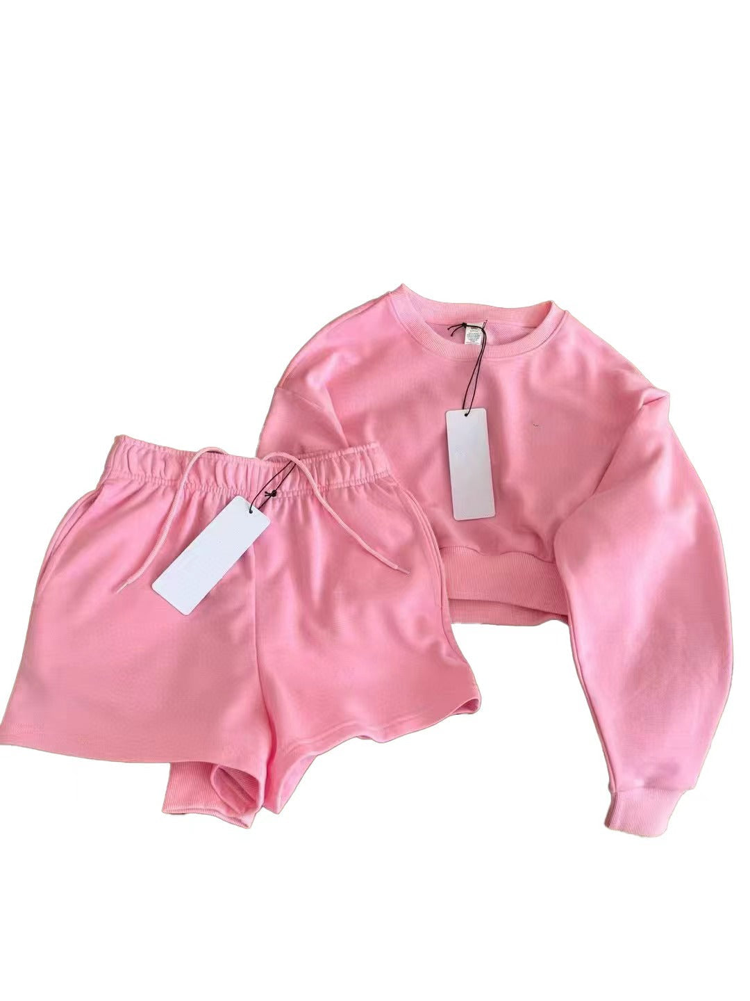 Women's Long-sleeved Sweatshirt + Shorts