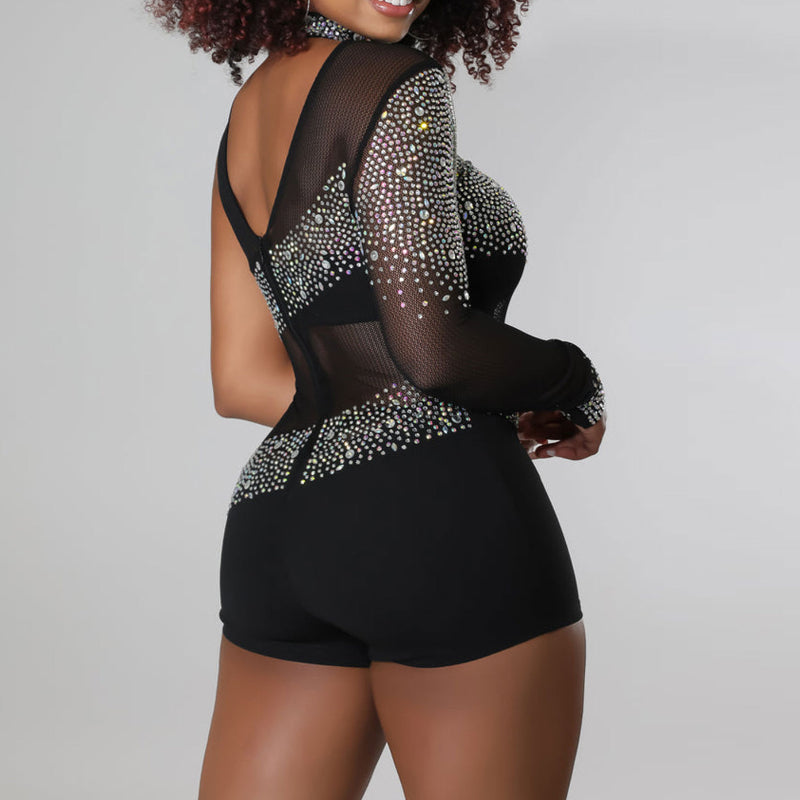 Sexy Crystal-Embellished Jumpsuit