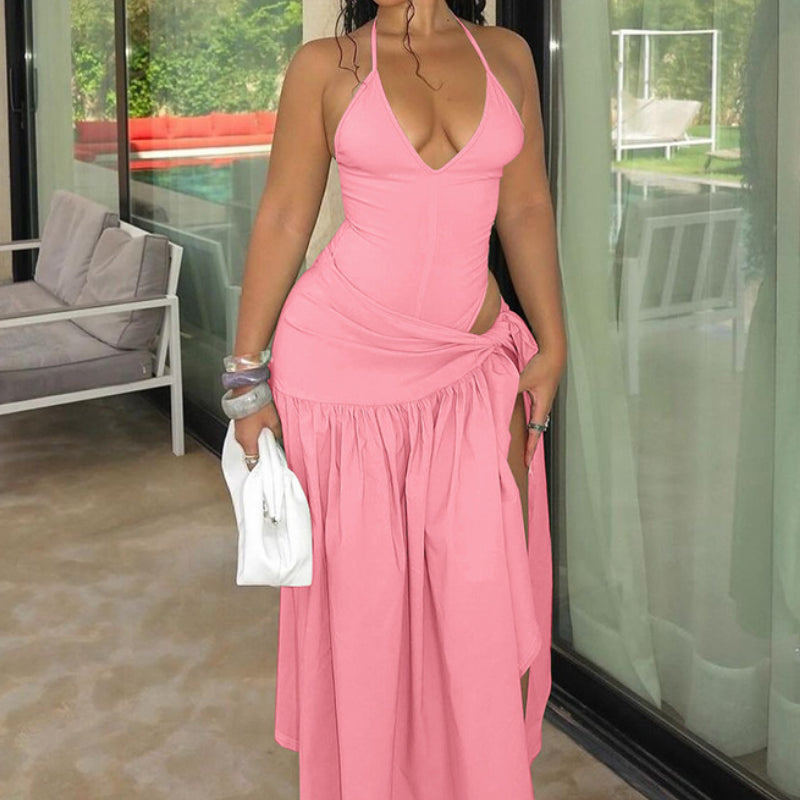 Sexy Backless Tie-Waist Dress