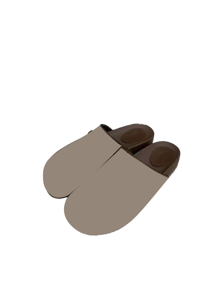 Brown Bucket Bag&Slippers