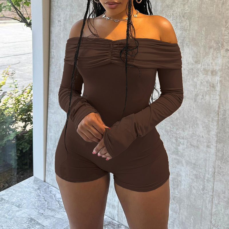 Boat-Neck Ruffled Jumpsuit