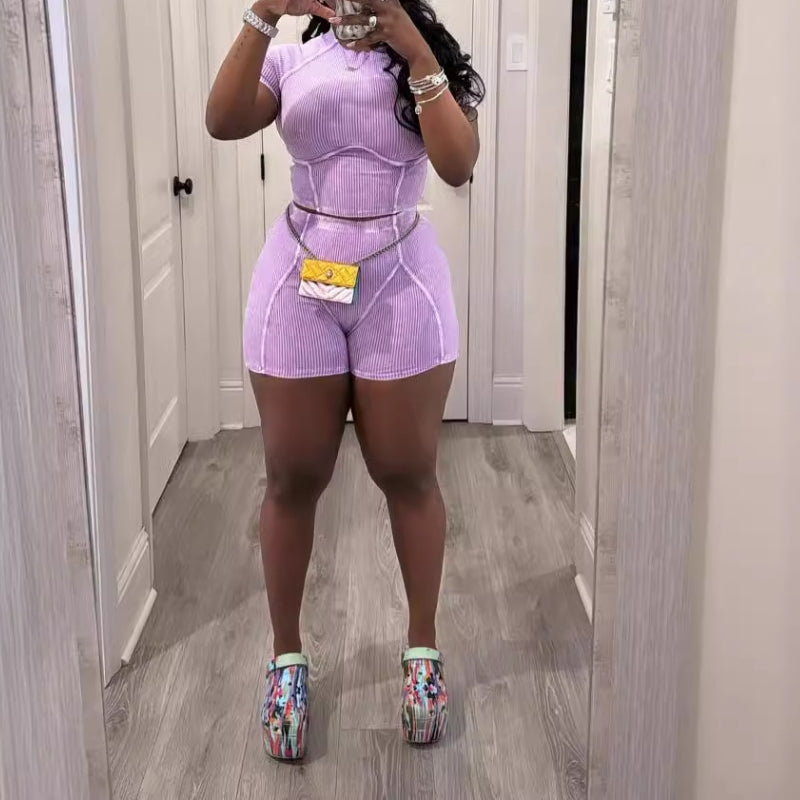 Slim-fit Short-sleeve Sportswear Set