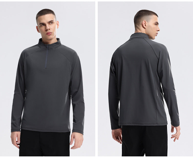 Men's Half-Zip Long-Sleeve T-Shirt