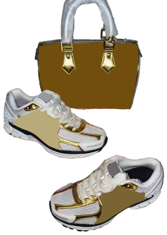 Gold Sneakers&Bag
