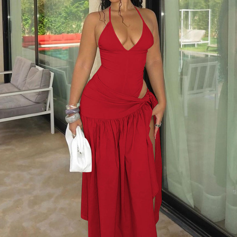 Sexy Backless Tie-Waist Dress