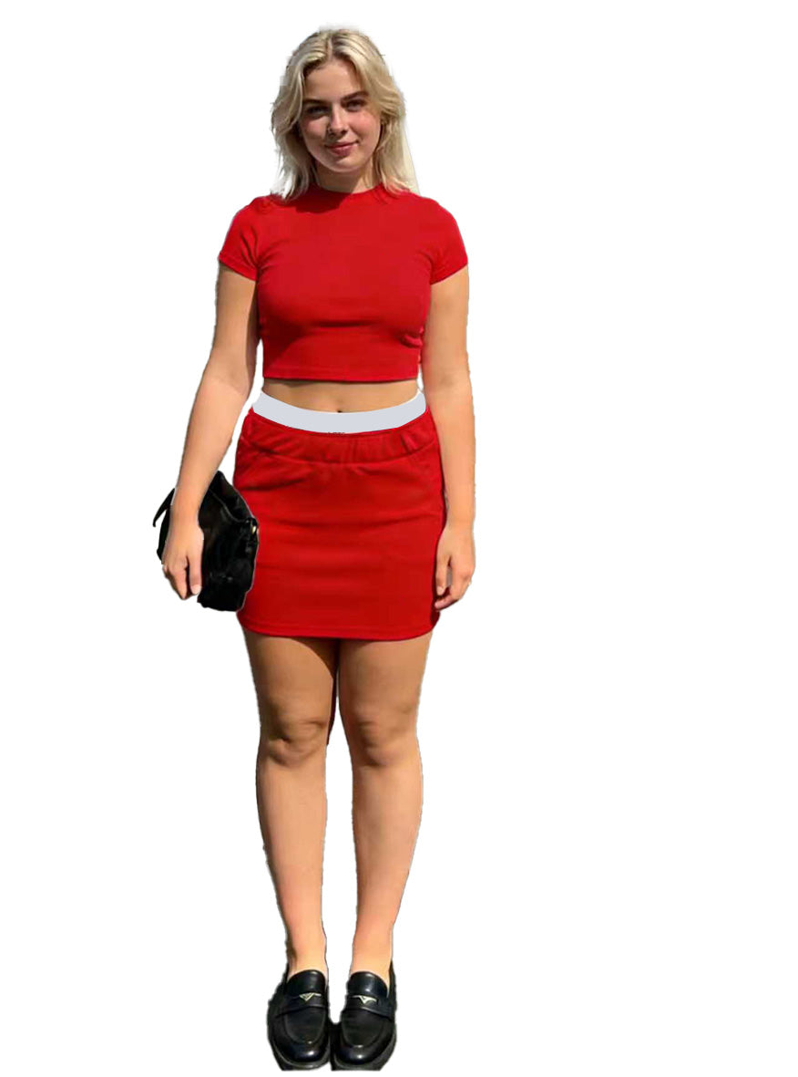 Short Skirt and Short Sleeve Top Set