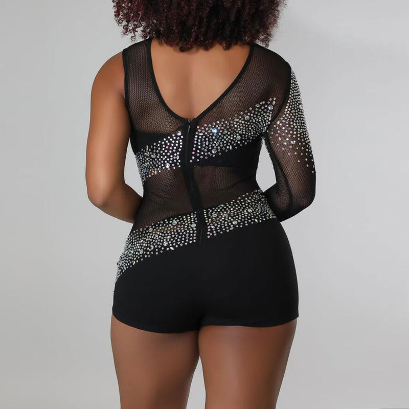 Sexy Crystal-Embellished Jumpsuit