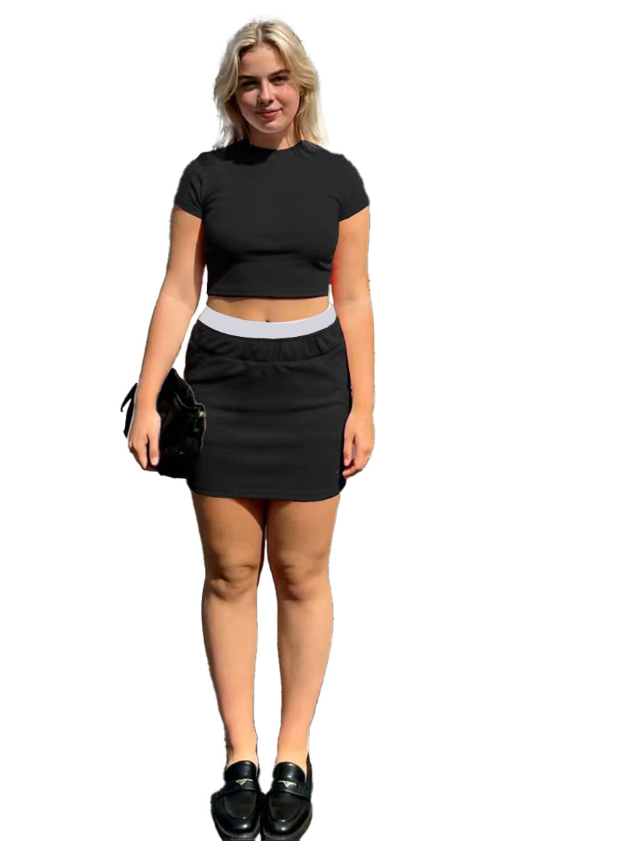 Short Skirt and Short Sleeve Top Set