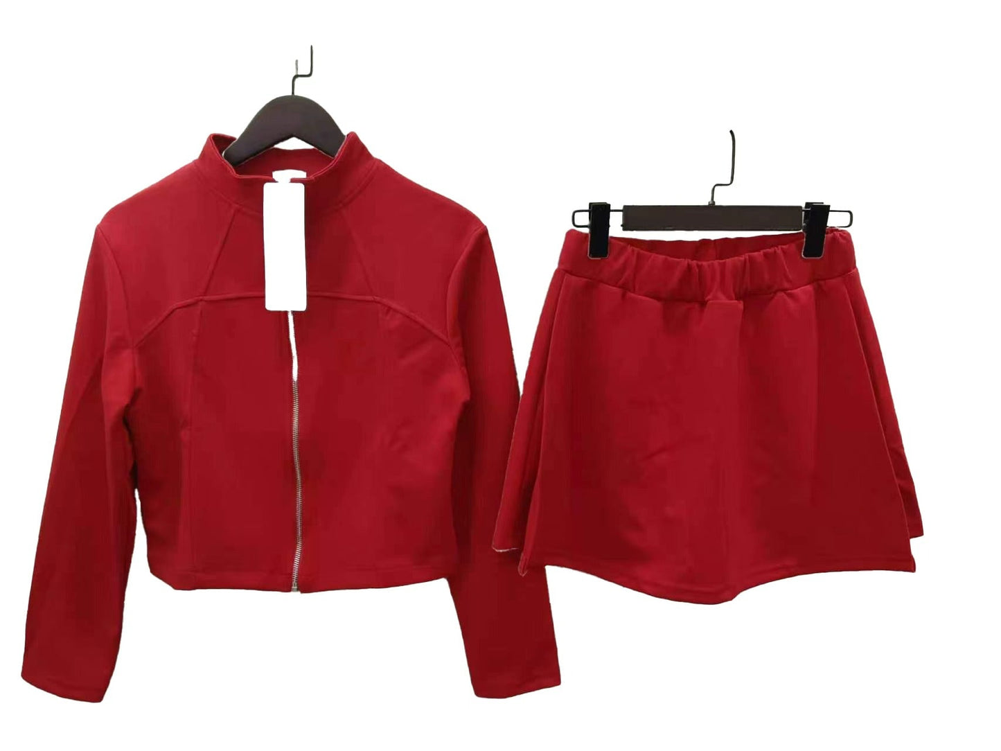 Women's Long-sleeved Top+Skirt
