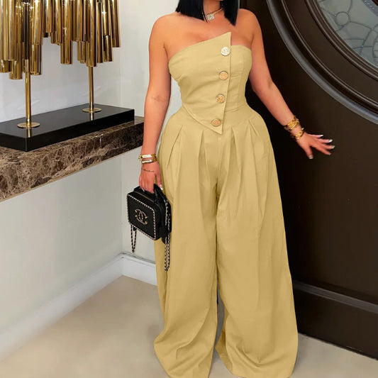 Sexy Metal buttons tube  suit