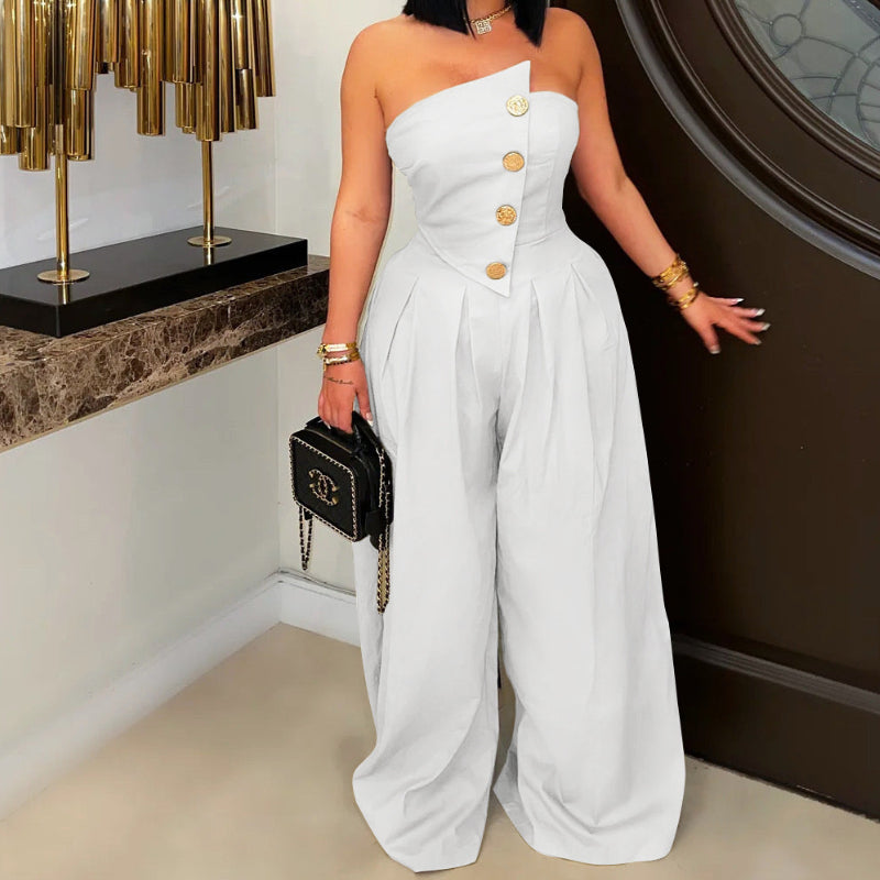 Sexy Metal buttons tube  suit