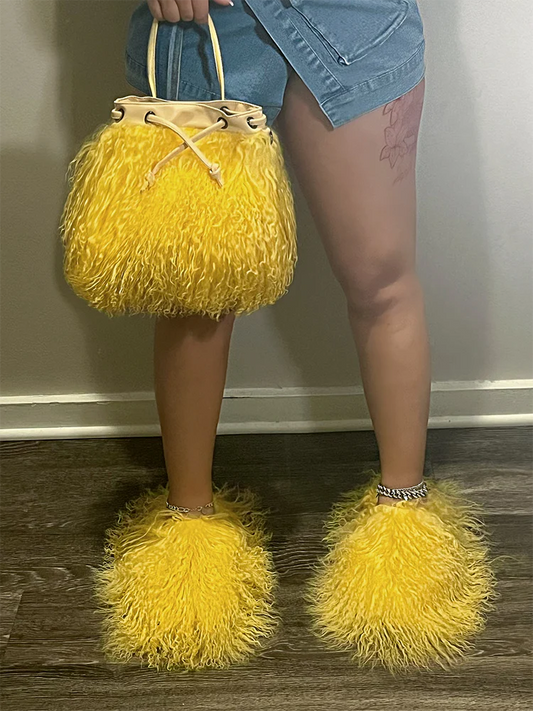 Fur Bag & Slides Set