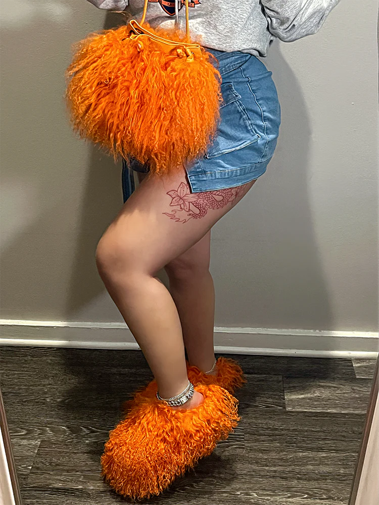 Fur Bag & Slides Set